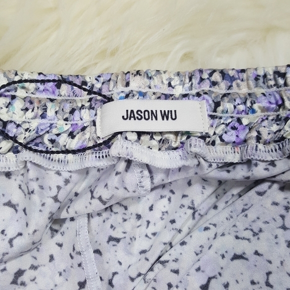 Grey Jason Wu Lace Trim Satin Runner PJ Shorts XL - Picture 6 of 9